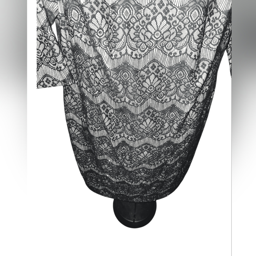 Jessica Howard Elegant Navy Blue  Shimmering Lace Sheath Dress From Macy's - Picture 7 of 16